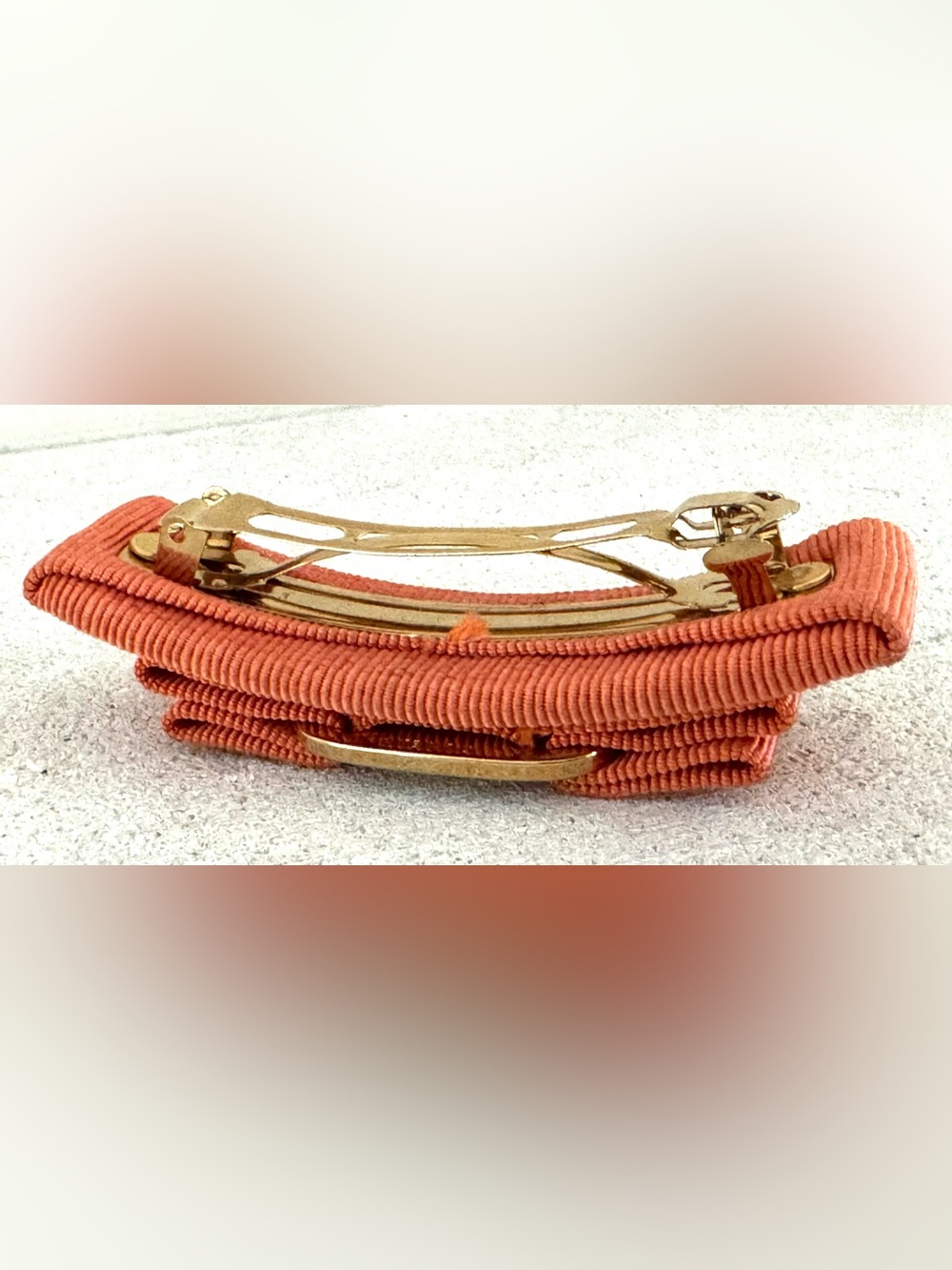 LOW START! — SSALVATORE FERRAGAMO Vara Bow Barrette Orange Ribbon Hair Clip - Picture 4 of 7